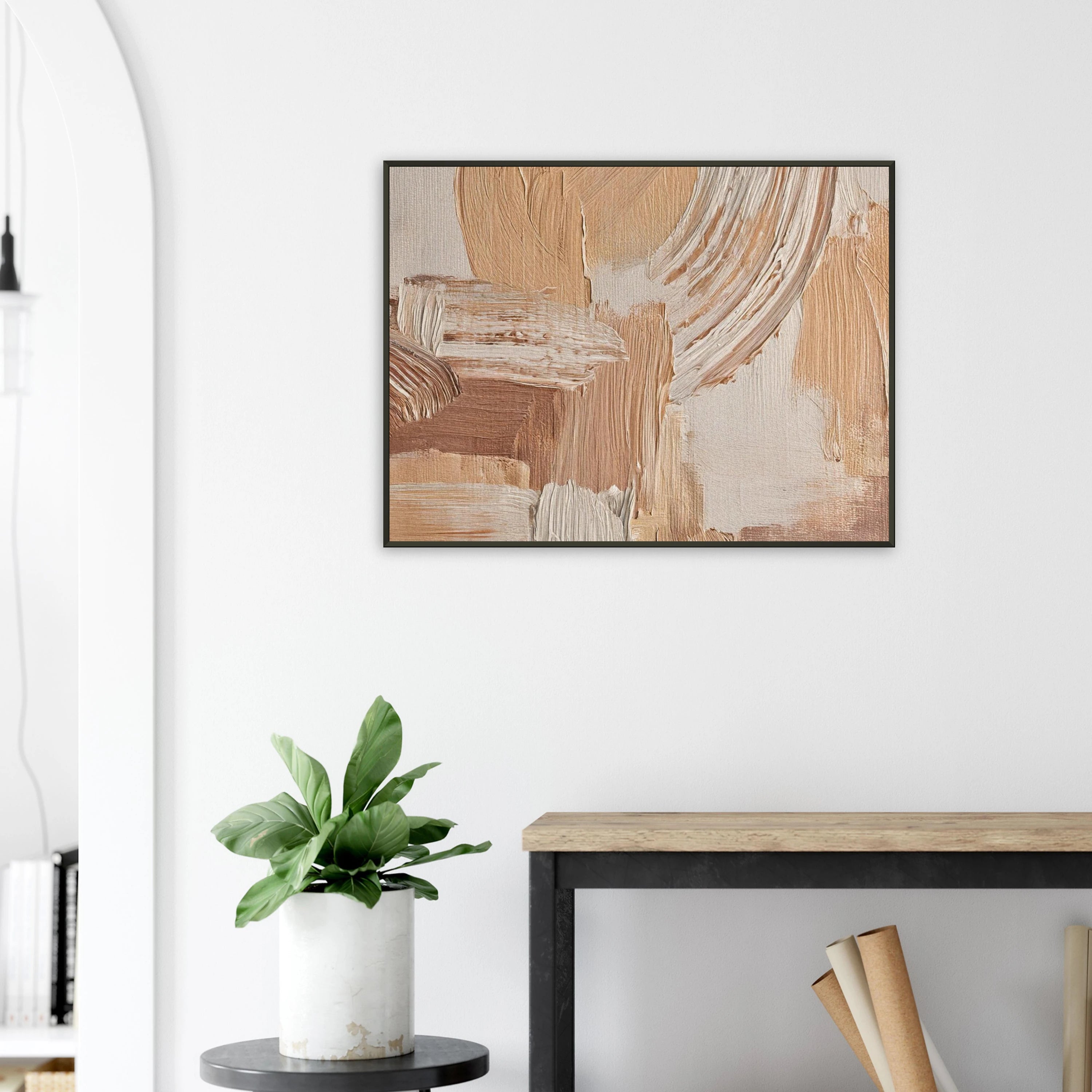 Texturierte Essence  - 60x80cm & 70x100cm in warmen Beigetönen