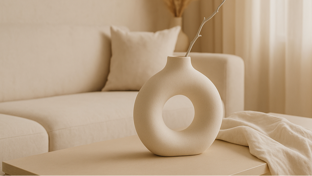 Minimalistische Ringvase Keramik