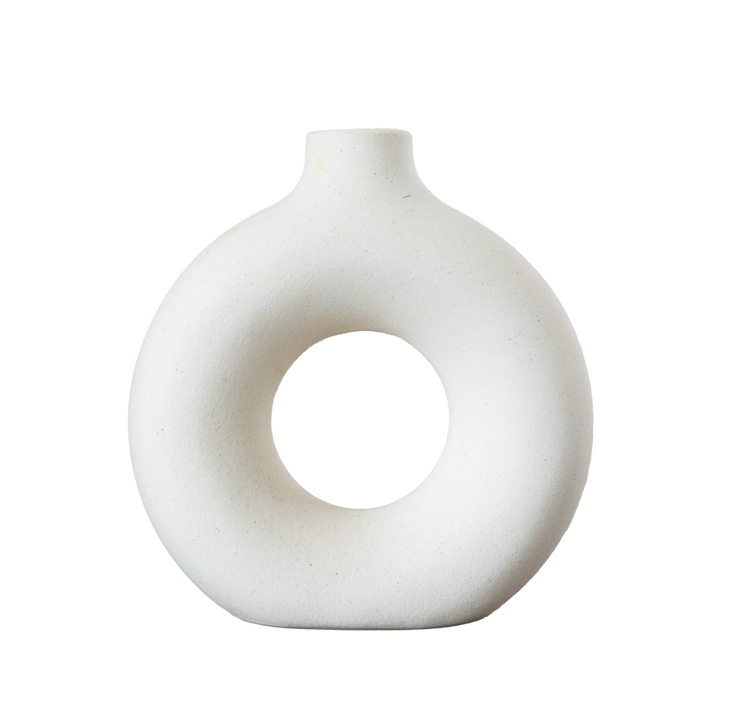Minimalistische Ringvase Keramik