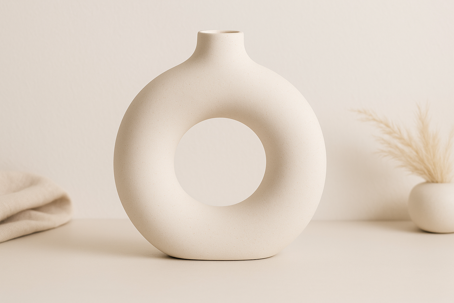 Minimalistische Ringvase Keramik